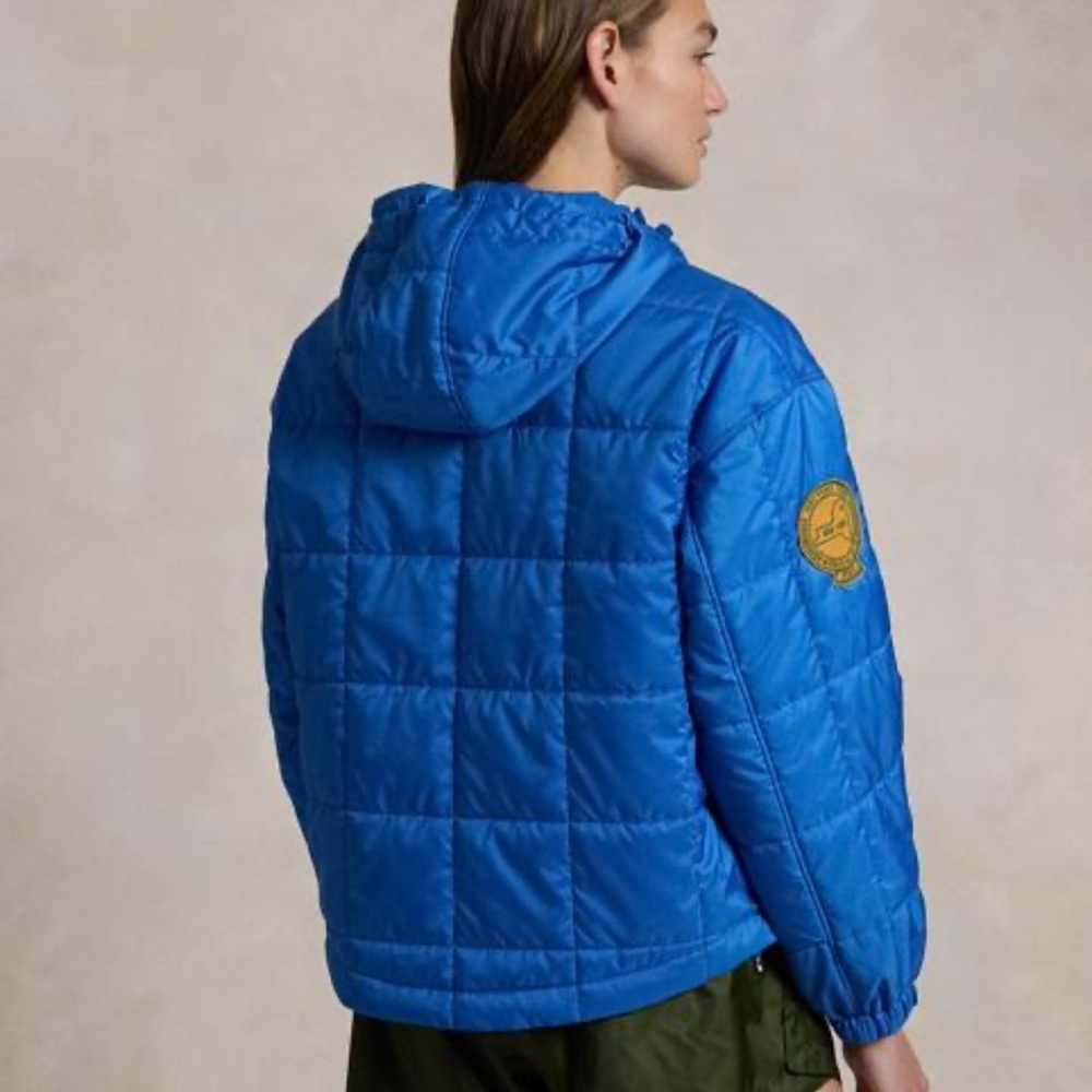 Polo Ralph Lauren Patch Dakota Blue Puffer Insulated Jacket Womens Size Small - Picture 2 of 9